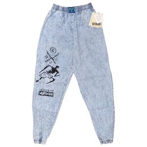 💙💖 Vintage 90s Gitano Sportswear Denim Graphic Sandkicker Joggers Deadstock